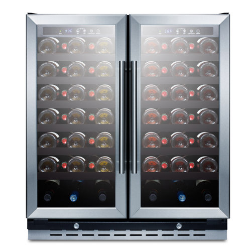 Summit Appliance 29.5'' 66 Bottle Dual Zone BuiltIn Wine Refrigerator